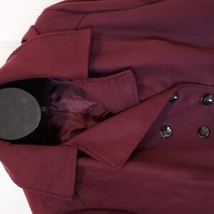 Celebrity Pink Plum Purple Winter Coat w/ Notched Collar w/ Removeable Hood